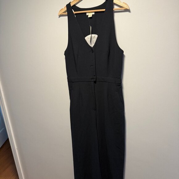 Anthropologie Maeve Jumpsuit Black 10 Tall NWT - Picture 2 of 10